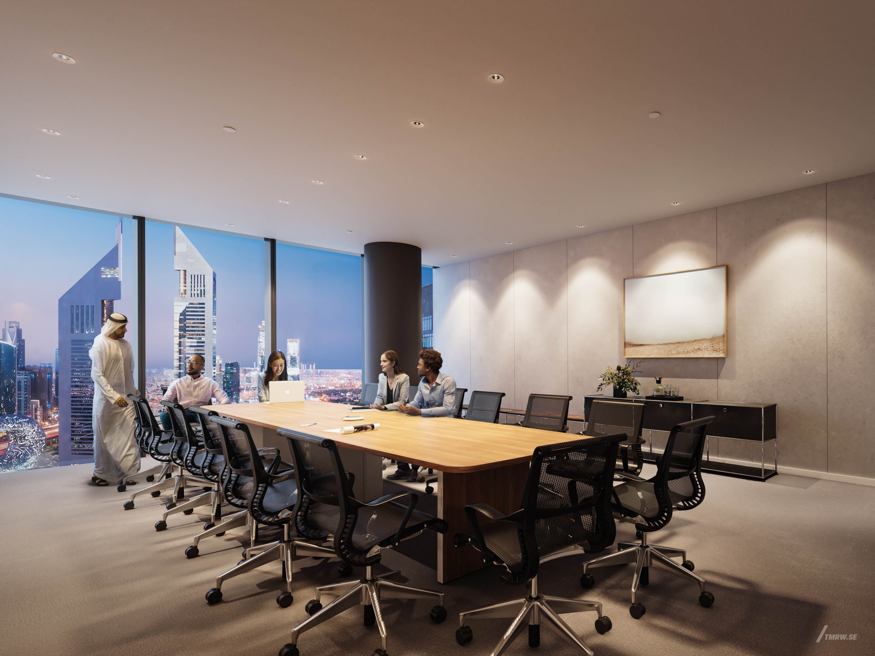 Architectural visualization of ICD Brookfield for Brookfield Properties, meeting room in office, skyscraper