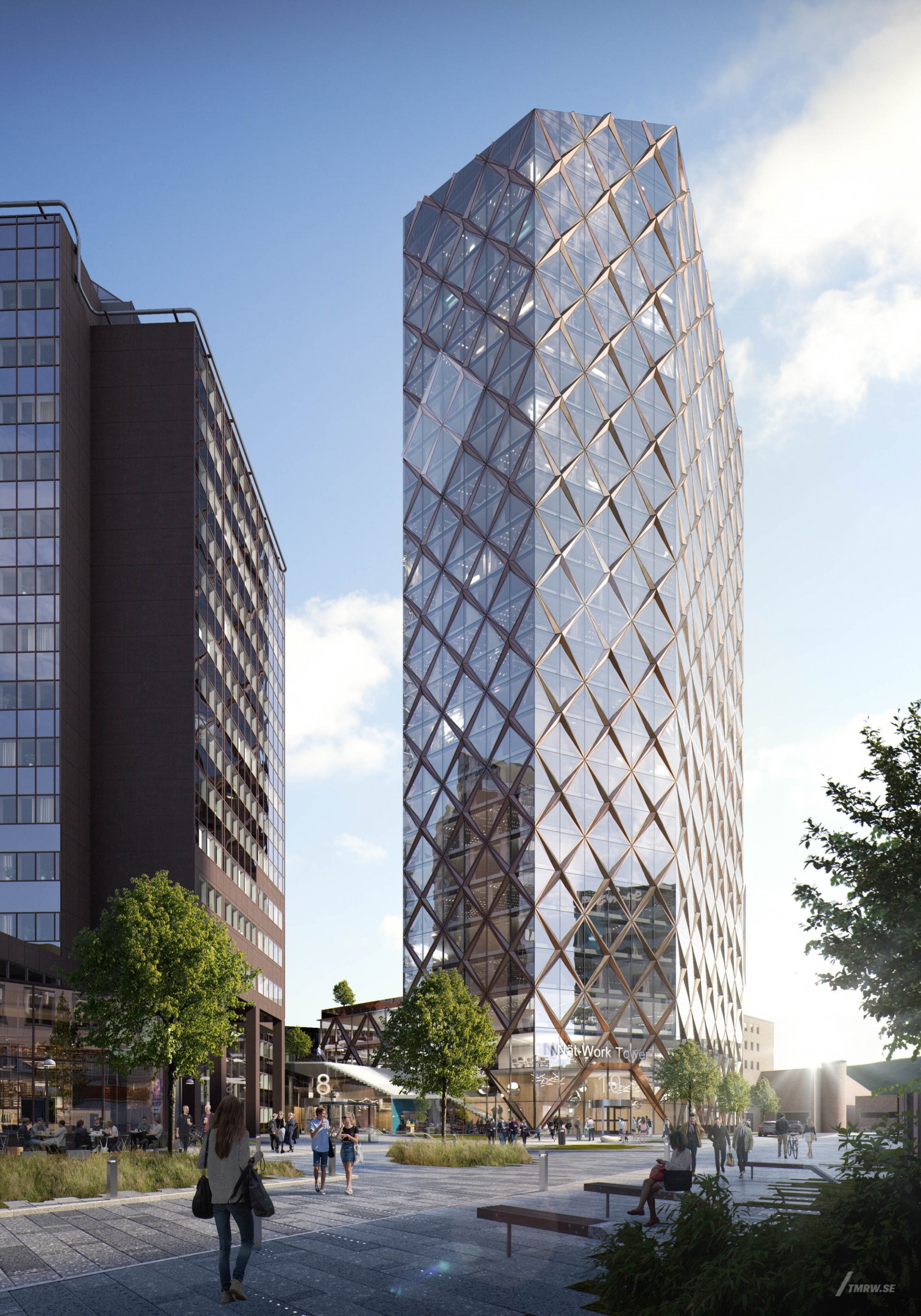 Architectural visualization of Kineum for Reflex, exterior of office building in gothenburg